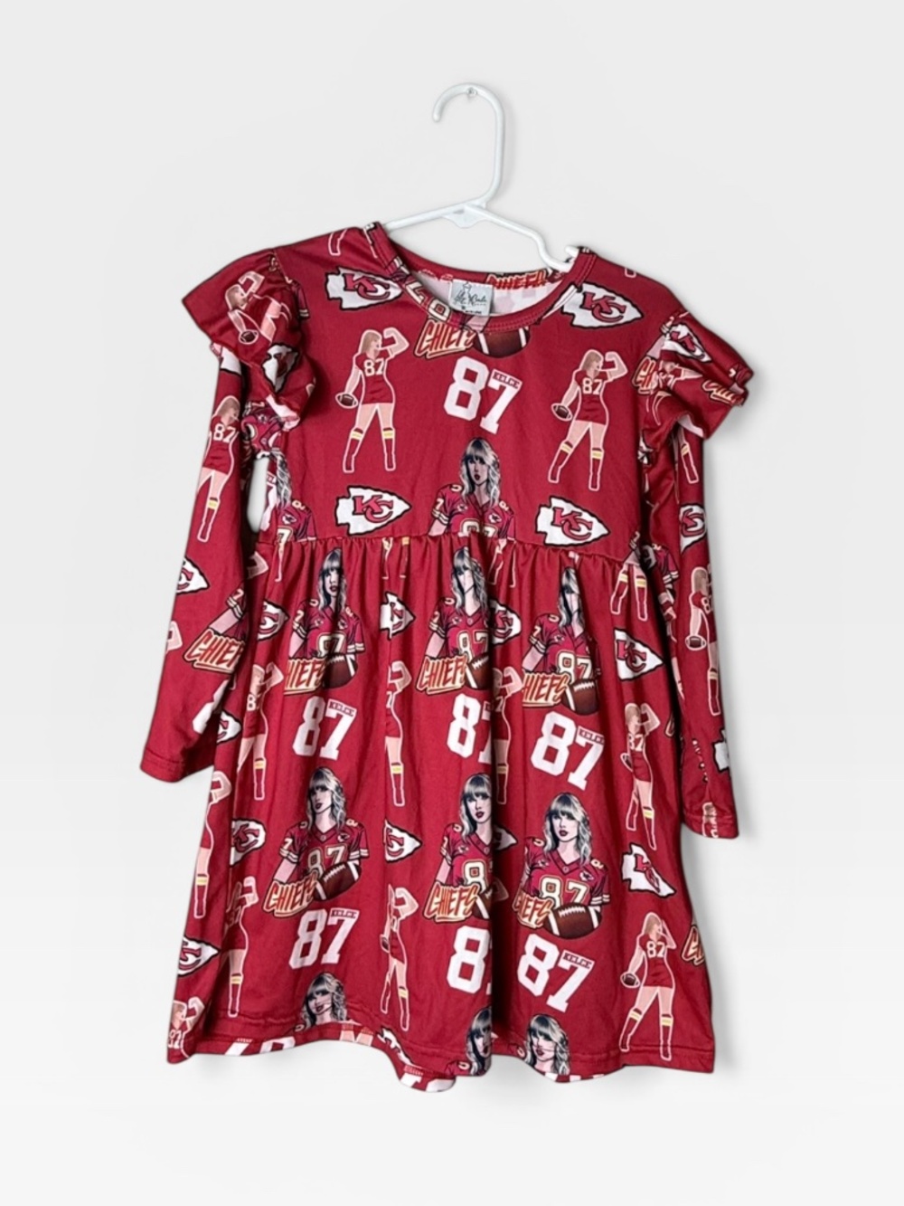 Lily Babe Boutique Kansas City Chiefs Girl's Ruffle‎ Dress (A)